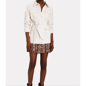 INTERMIX White Stella Vegan Leather Shirt Jacket - Size XS